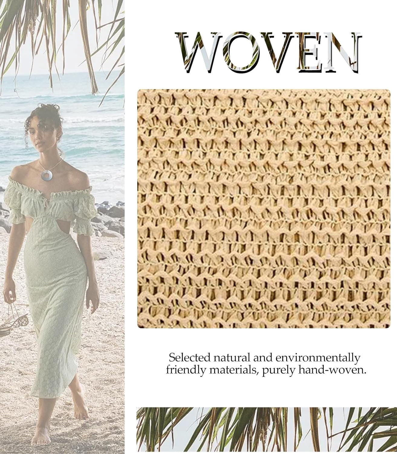 CAILDANL Straw Crossbody Bags for Women Beach Woven Hobo Handbag Summer Chic Crescent Shoulder Purses with Adjustable Strap 2025