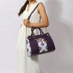 MKF COLLECTION Christine Vegan Leather Satchel Bag with Wristlet Wallet, Purple