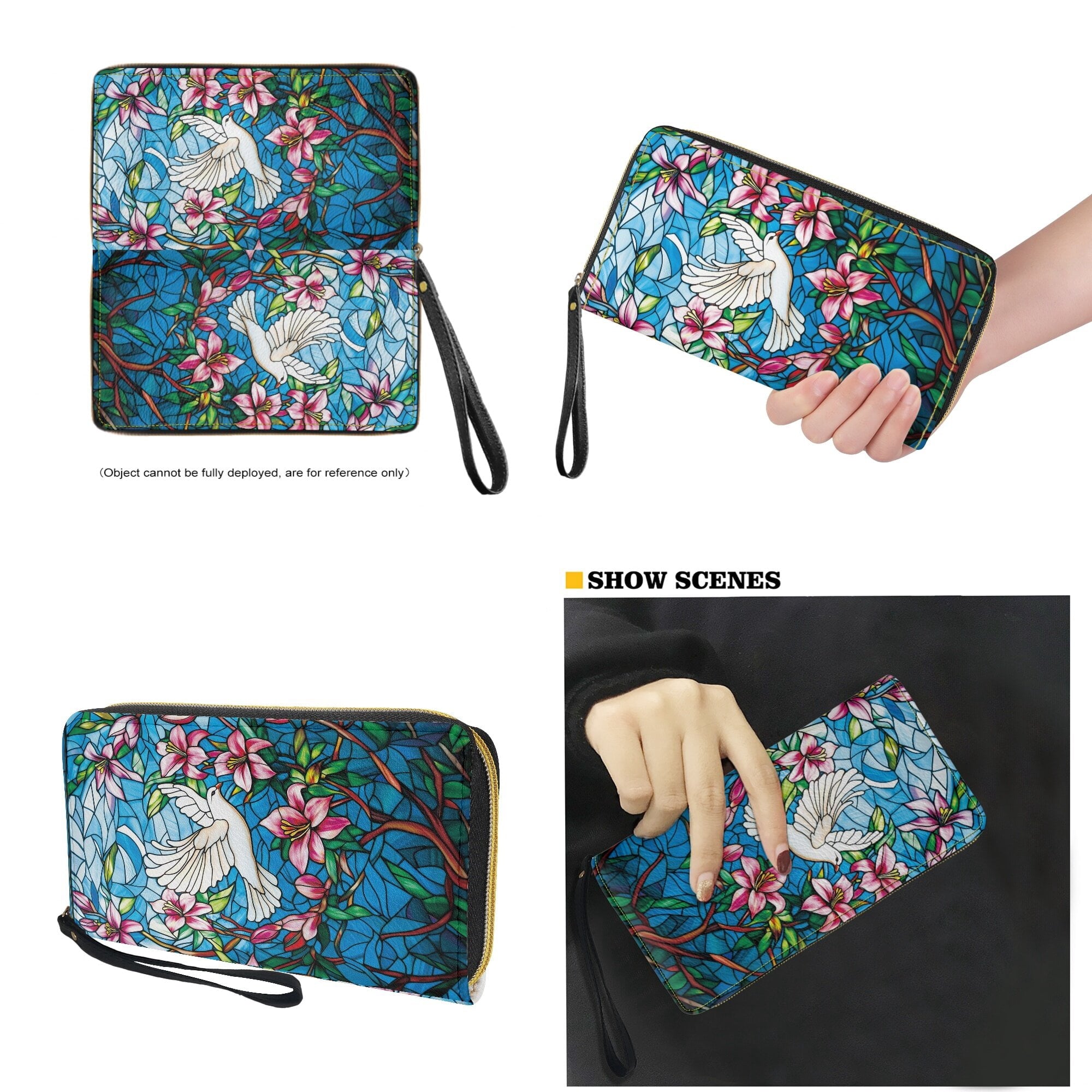 Tutolipy Dove of Peace Lily Printed Women's Shoulder Handbag,Tote Bag Portable Purse Ladies Wallet Purse,Handbag with Adjustable Strap and Zipper for Walking Travel