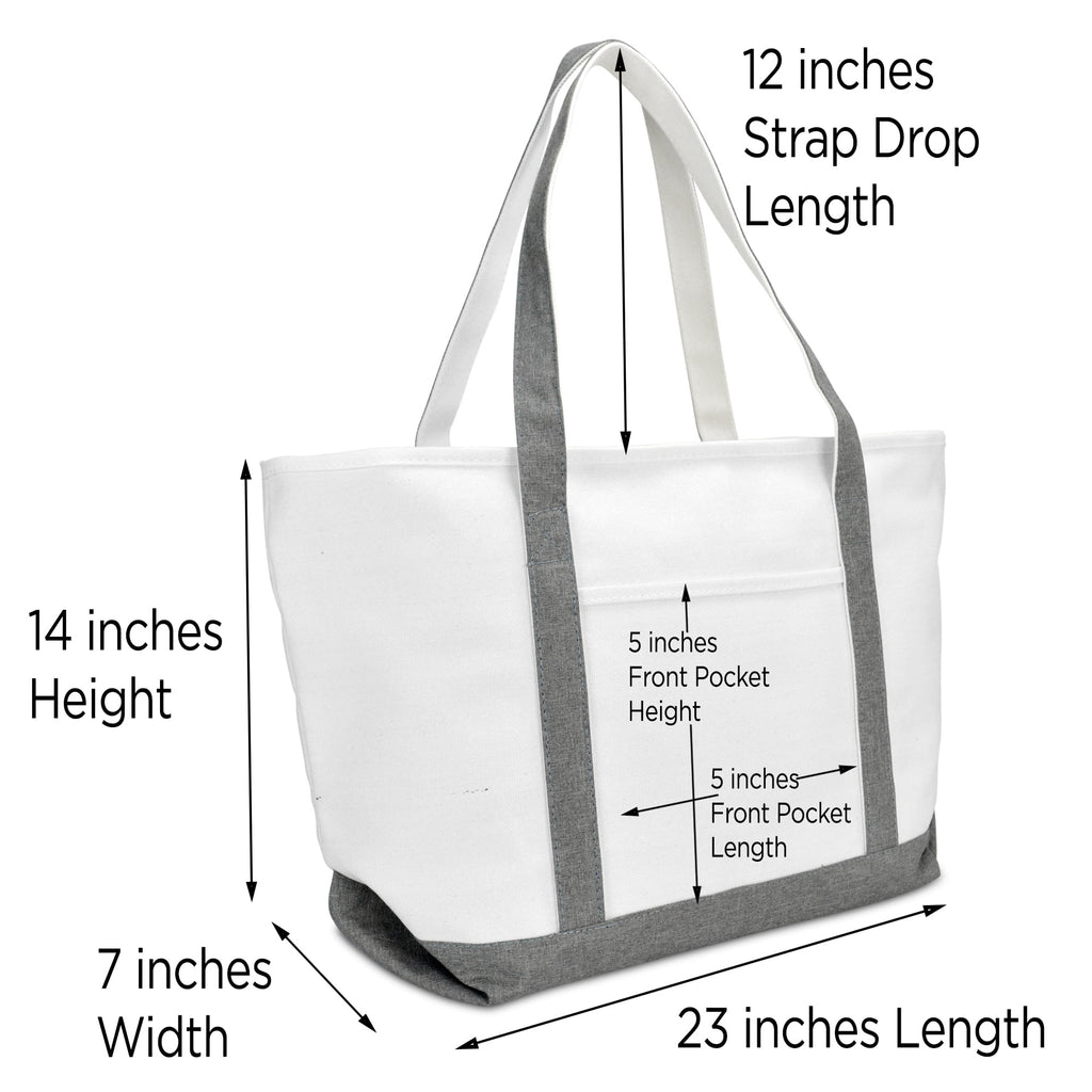 DALIX Beach Tote Bag Personalized Gifts for Women's Shoulder Bags Gray A